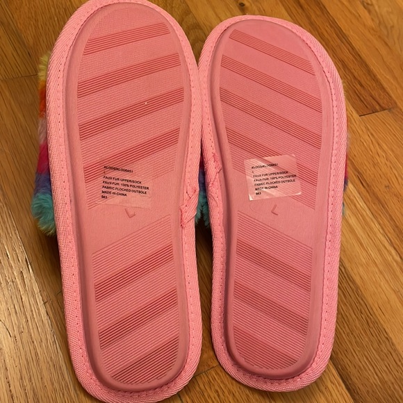 🔥HP🔥 Steve Madden Kloos Multi-Color Fuzzy Slip-On Slippers. Size Large. NEW!! - Picture 5 of 7